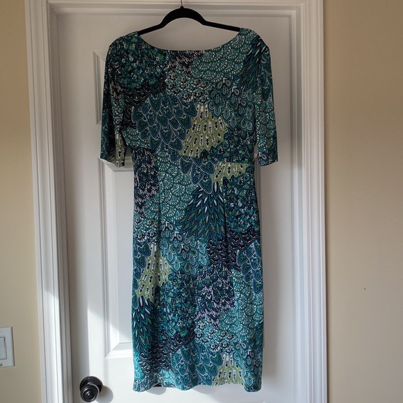 Connected Apparel - Faux Wrap‎ Dress - Green Pattern - Size 12 - EUC - Picture 6 of 6